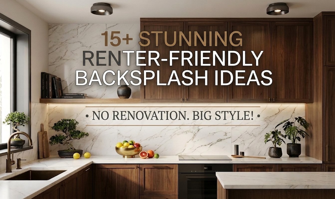 renter friendly backsplash in a stylish apartment kitchen