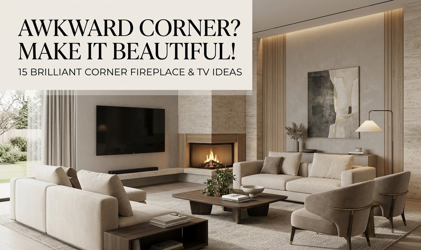 decorating a living room with a corner fireplace and TV featuring a stylish balanced furniture layout