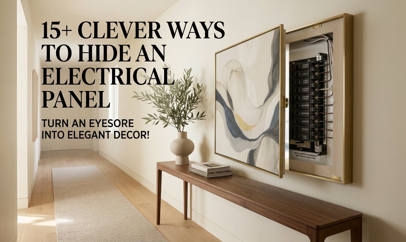 hide electrical panel with stylish hallway artwork