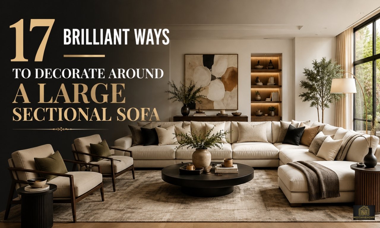 17 brilliant ways for decorating around a large sectional sofa in a stylish modern living room