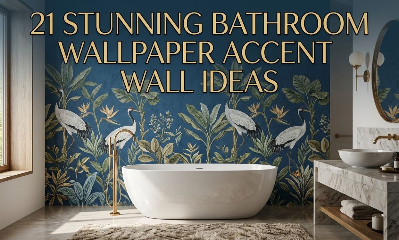 21 Stunning Bathroom Wallpaper Accent Wall Ideas