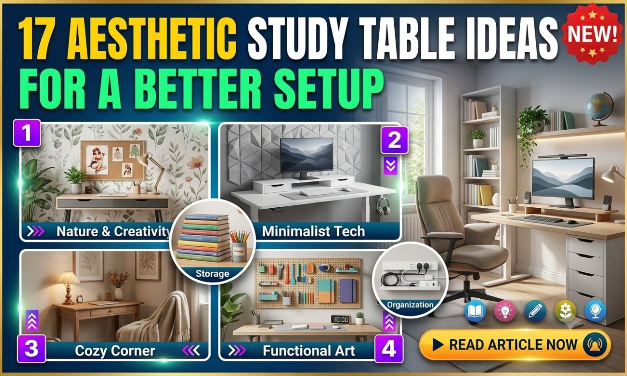 17 Aesthetic Study Table Ideas for a Better Setup